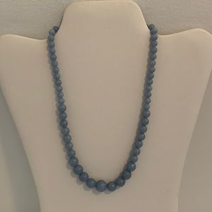 ANGELITE BEADED NECKLACE, SIZE 18” LONG